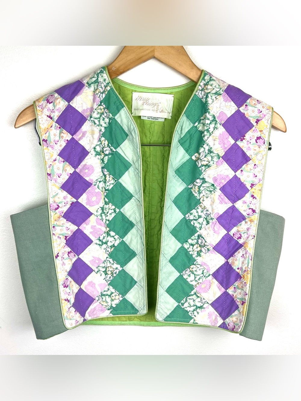 Handmade Vintage Quilted Patchwork Cropped Vest
